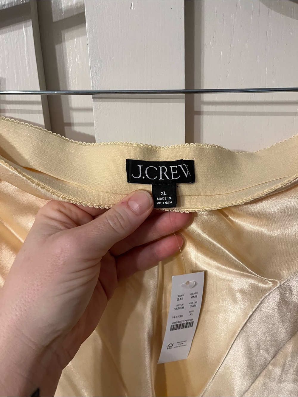 J. Crew Silky Lace Hem Slip Skirt in Pale Yellow - Picture 4 of 4